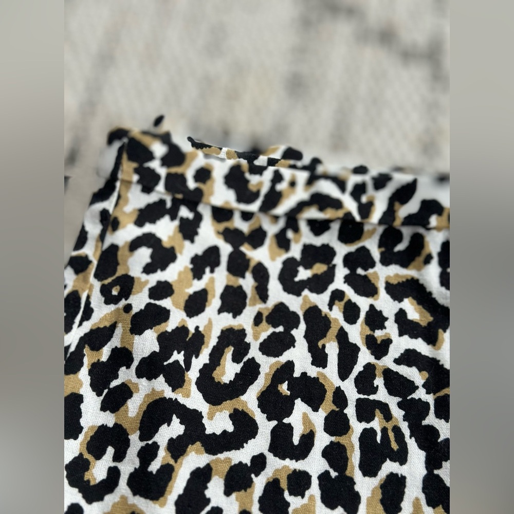 NWOT J Crew Linen Pant Leopard Size 6 - Picture 4 of 4